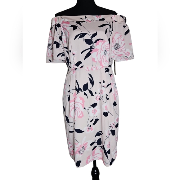 Eliza J Floral Off-Shoulder Dress Size 10 - Picture 2 of 8